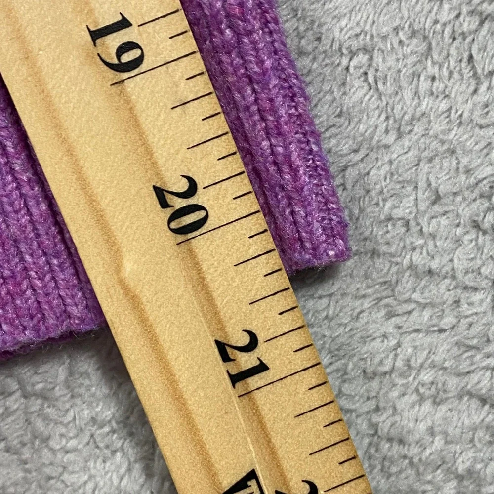 Ophelia Roe Purple Ribbed Mock Neck Drop Shoulder‎ Knit Sweater Large